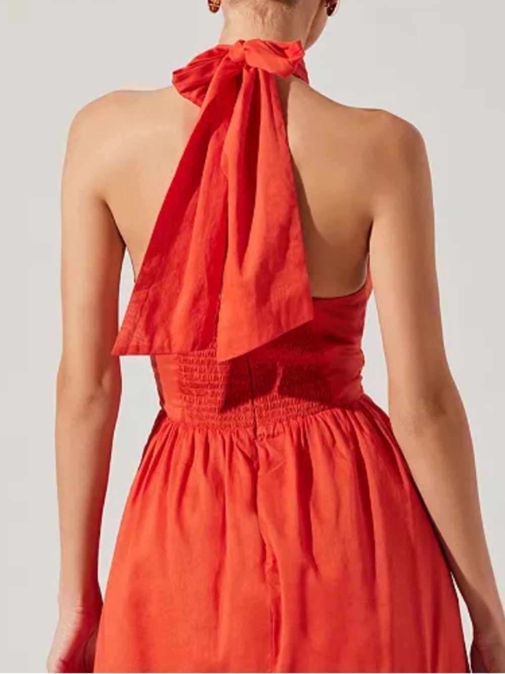 NWT Anthropologie ASTR the Label Orange Kalia Halter Keyhole Dress M - Picture 9 of 16